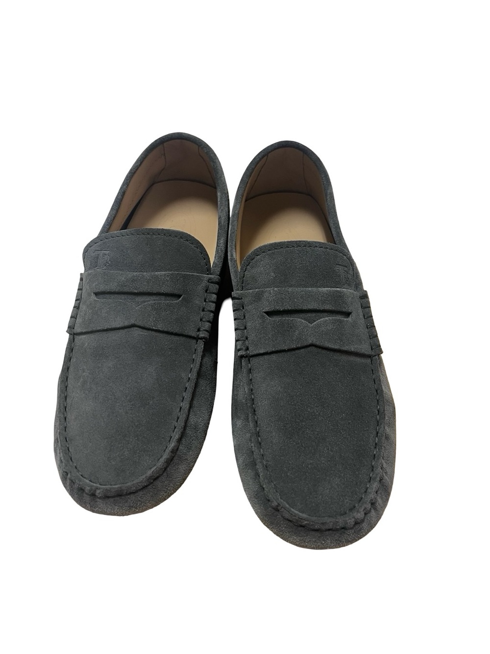 TOD’S Gommino Gray Suede Driving Shoes Loafers Sz 8.5 Made Italy Preppy Wedding